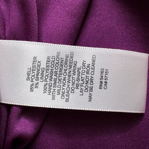 ELIZA J Crushed Velvet Shift Dress Bell Sleeves V-Neck Cocktail Party Size 10 - Picture 9 of 12